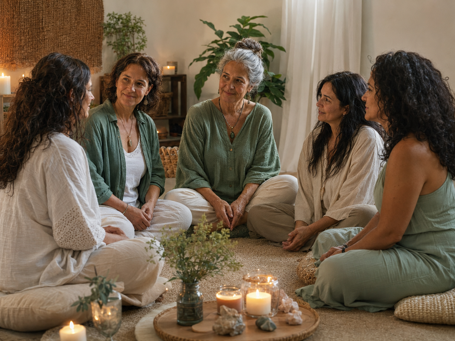 Mujeres reunidas en la experiencia grupal Luminiscencia
