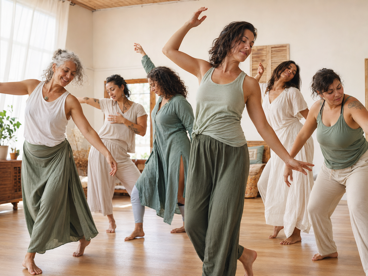 Mujeres compartiendo una experiencia de movimiento consciente