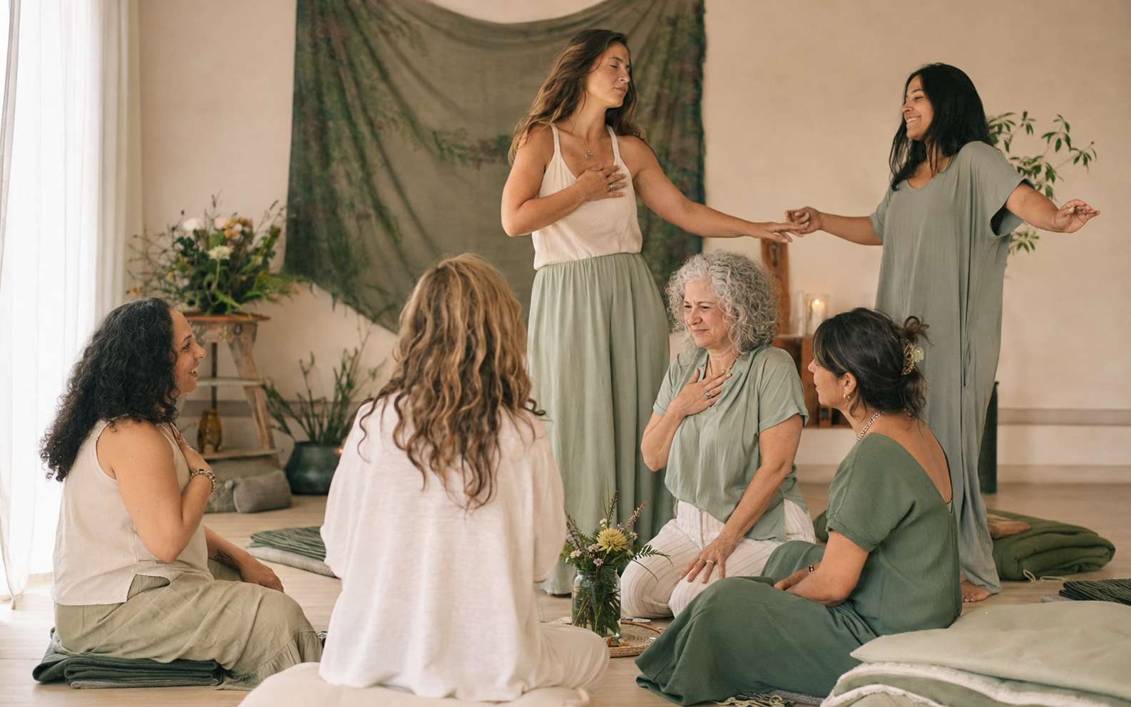 Mujeres compartiendo una experiencia de conexión, movimiento y crecimiento personal